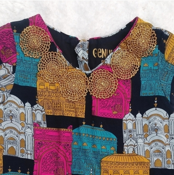 2 Baby Girl Dresses - Floral & India Palace Print - Picture 10 of 15